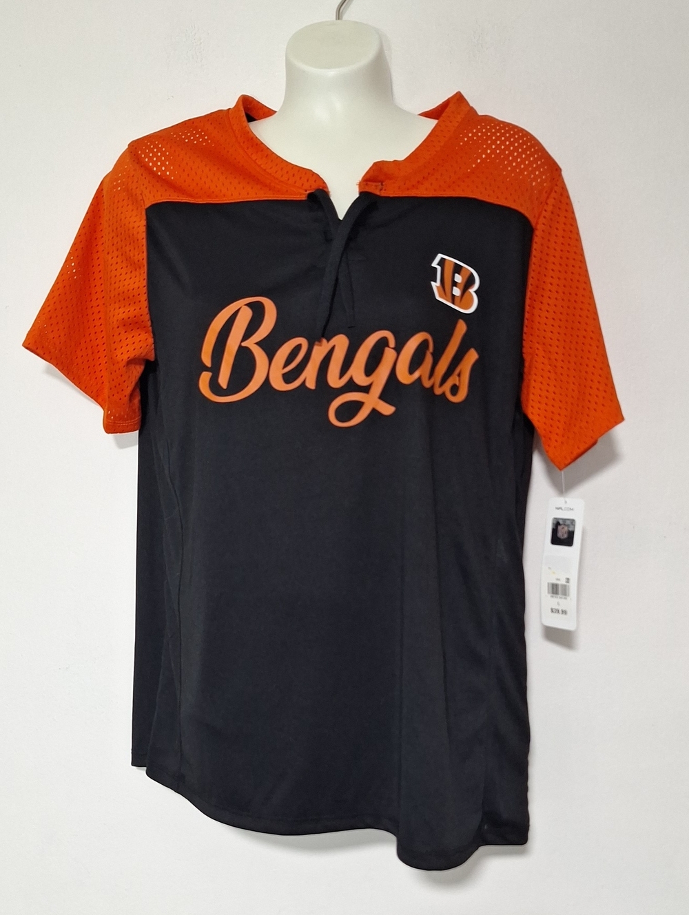 NFL Bengals Black and Orange Women's Top